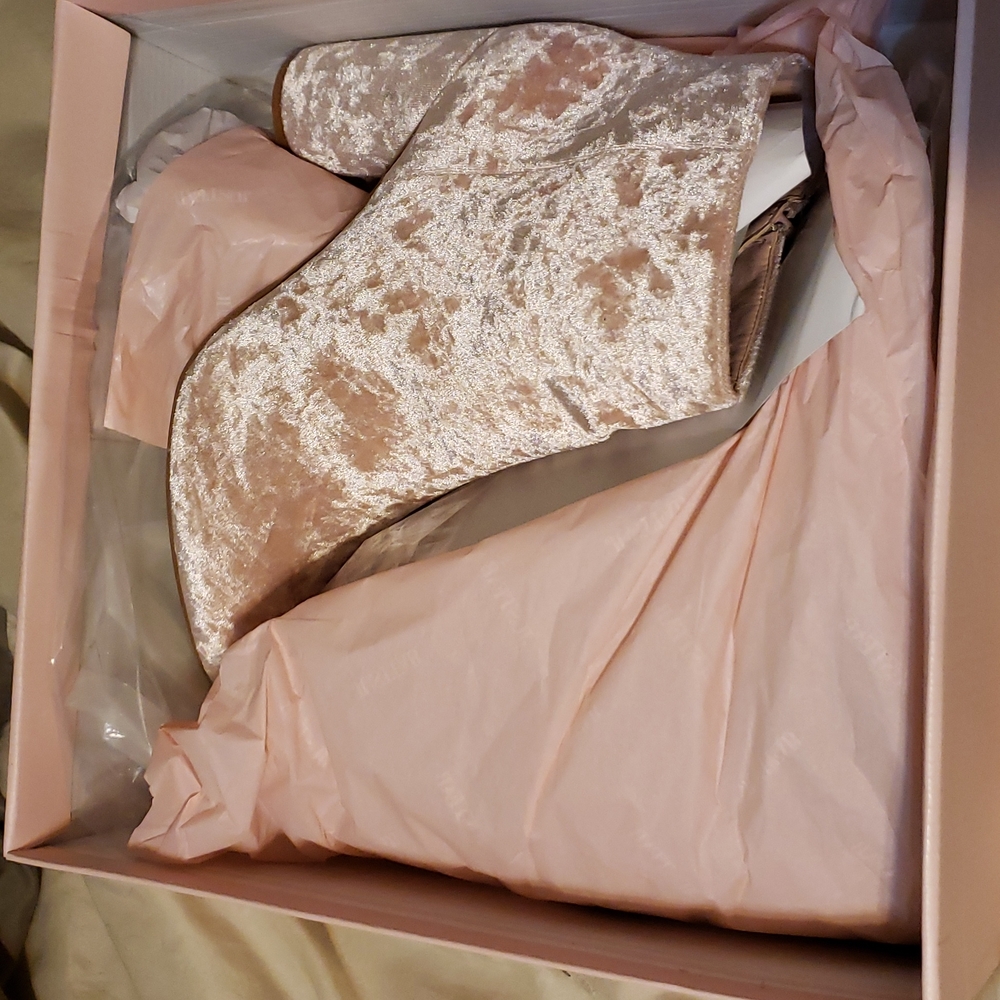 Blush booties soft velvet